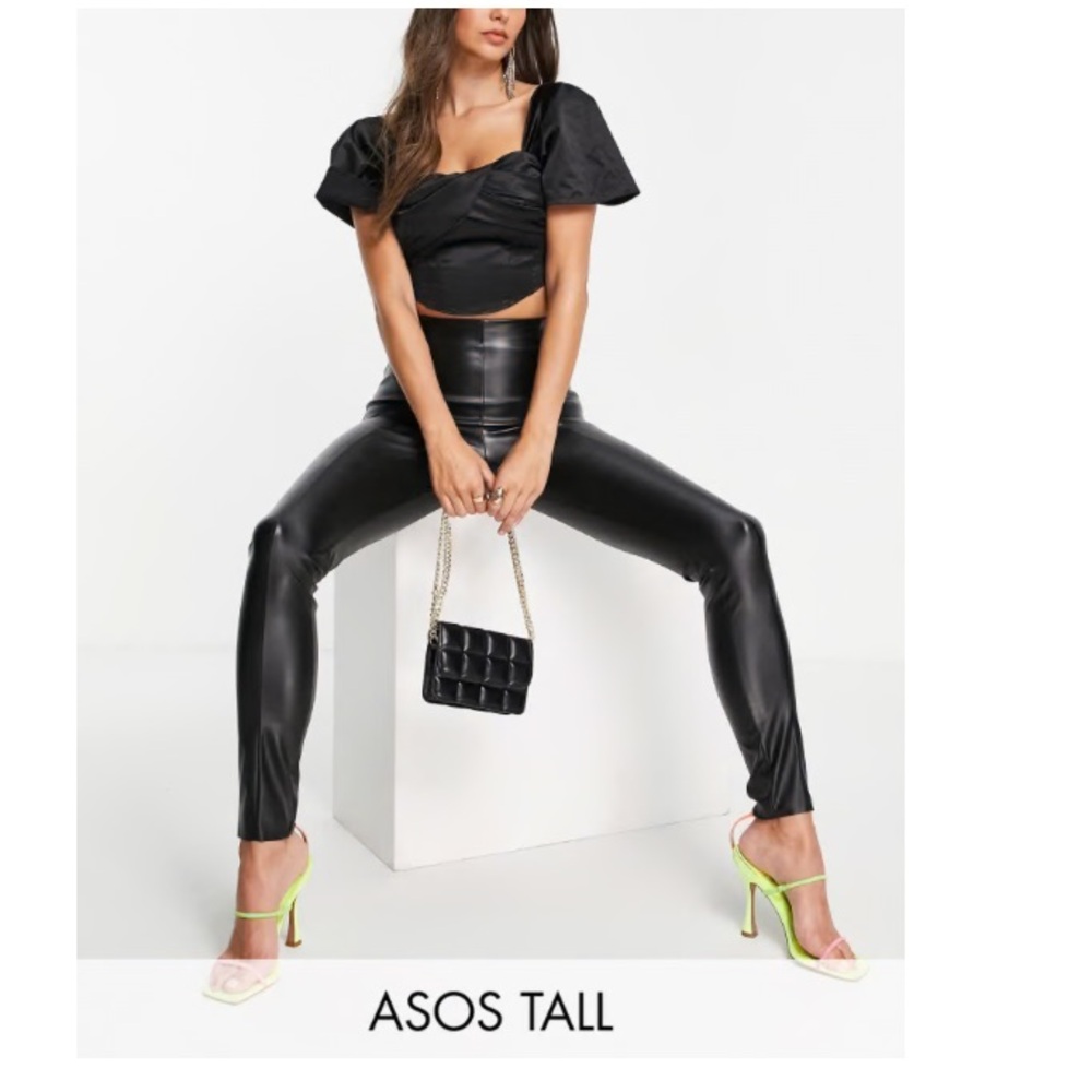 NWT ASOS tall super skinny sculpt faux leather leggings